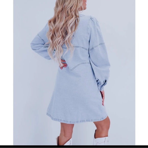 BIBI NWT Awesome Denim Western Dress! - Picture 4 of 15